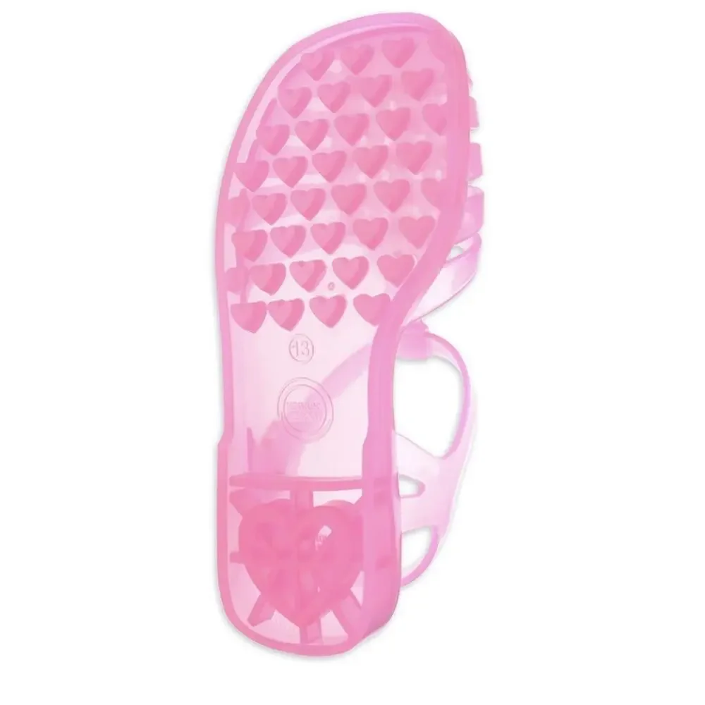 Wonder Nation Girls Pink Crystal Jelly Sandals Fisherman Shoes NWT Kid Size 3